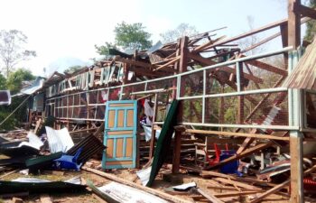 Image for Airstrikes Destroy Village Middle School and Residential Areas